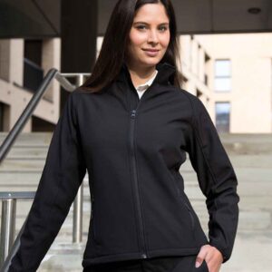 Result Core Ladies Printable Soft Shell Jacket | Black/Black