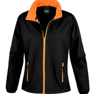 Result Core Ladies Printable Soft Shell Jacket | Black/Orange