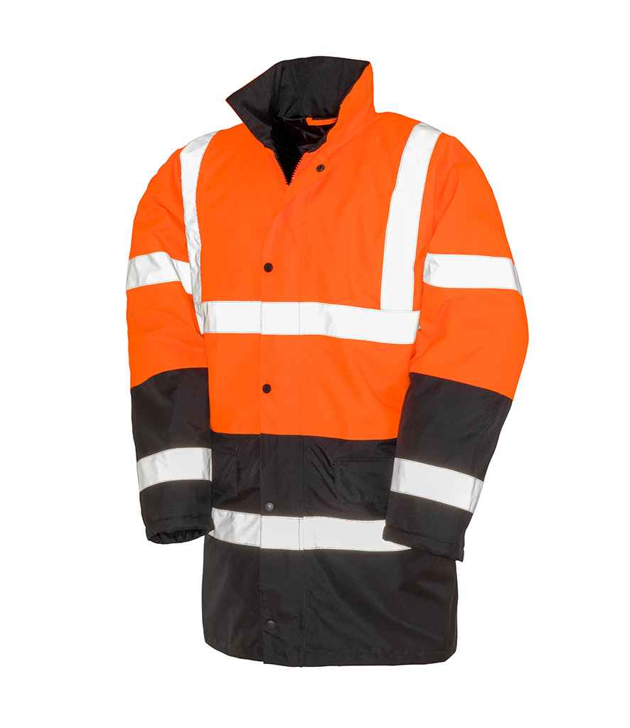 Result Core Motorway Two Tone Safety Jacket | Fluorescent Orange/Black - Image 2