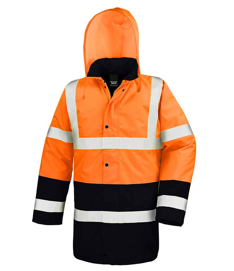 Result Core Motorway Two Tone Safety Jacket | Fluorescent Orange/Black - Image 4