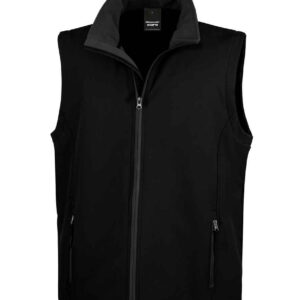 Result Core Printable Soft Shell Bodywarmer | Black/Black