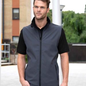 Result Core Printable Soft Shell Bodywarmer | Charcoal/Black