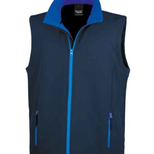 Result Core Printable Soft Shell Bodywarmer | Navy/Royal Blue
