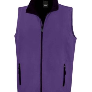 Result Core Printable Soft Shell Bodywarmer | Purple/Black
