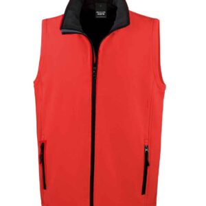 Result Core Printable Soft Shell Bodywarmer | Red/Black