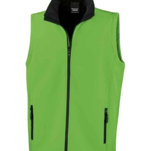 Result Core Printable Soft Shell Bodywarmer | Vivid Green/Black