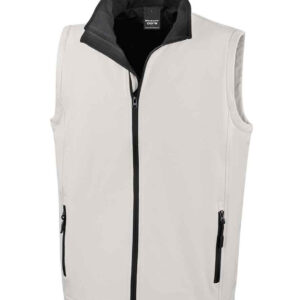 Result Core Printable Soft Shell Bodywarmer | White/Black