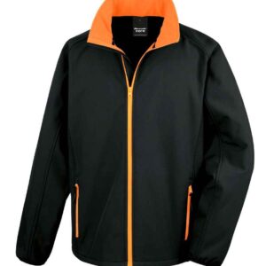 Result Core Printable Soft Shell Jacket | Black/Orange