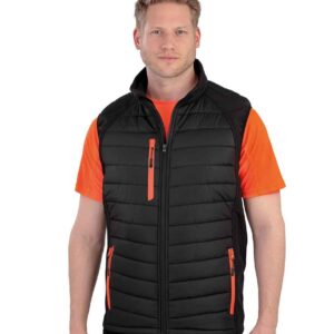 Result Genuine Recycled Compass Padded Gilet | Black/Orange