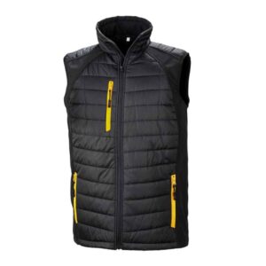 Result Genuine Recycled Compass Padded Gilet | Black/Yellow