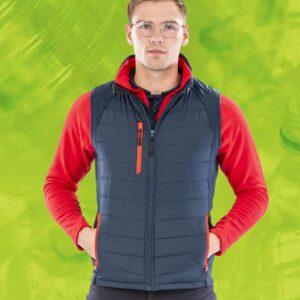 Result Genuine Recycled Compass Padded Gilet | Navy/Red