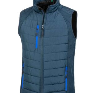 Result Genuine Recycled Compass Padded Gilet | Navy/Royal Blue
