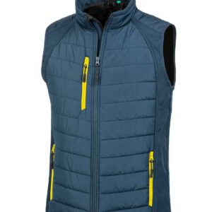 Result Genuine Recycled Compass Padded Gilet | Navy/Yellow