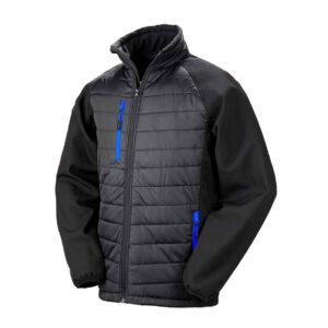 Result Genuine Recycled Compass Padded Jacket | Black/Royal Blue