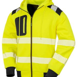 Result Genuine Recycled Safety Zip Hoodie | Fluorescent Yellow