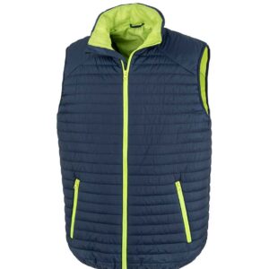 Result Genuine Recycled Thermoquilt Gilet | Navy/Lime Green