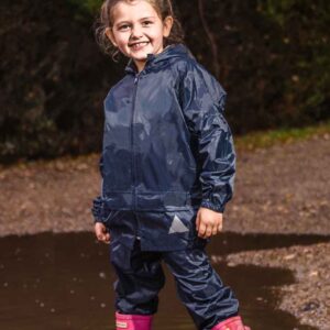 Result Kids Waterproof Jacket/Trouser Suit in Carry Bag | Navy