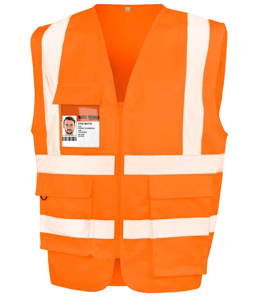 Result Safe-Guard Heavy Duty Poly/Cotton Security Vest | Fluorescent Orange - Image 2