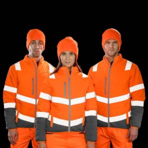 Result Safe-Guard Ladies Soft Safety Jacket | Fluorescent Orange/Grey