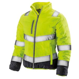 Result Safe-Guard Ladies Soft Safety Jacket | Fluorescent Yellow/Grey