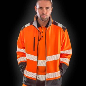 Result Safe-Guard Printable Ripstop Safety Soft Shell Jacket | Fluorescent Orange/Black
