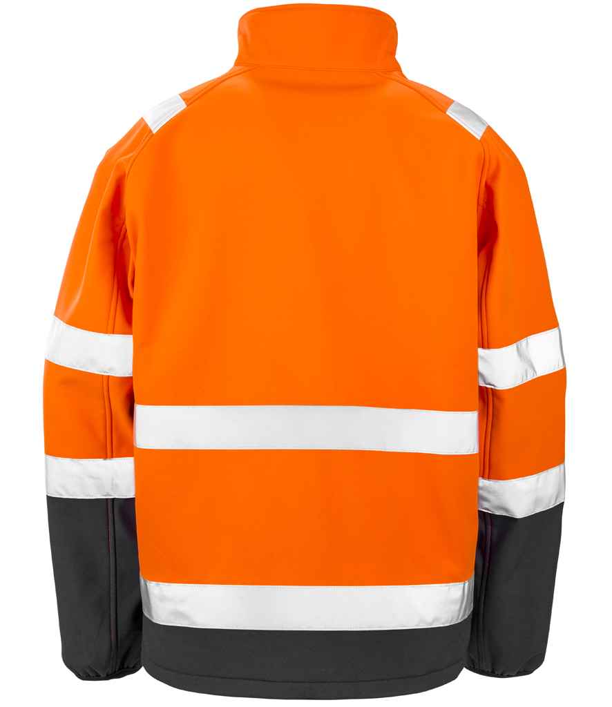 Result Safe-Guard Printable Safety Soft Shell Jacket | Fluorescent Orange/Black - Image 2