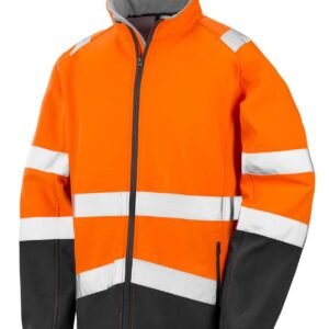 Result Safe-Guard Printable Safety Soft Shell Jacket | Fluorescent Orange/Black