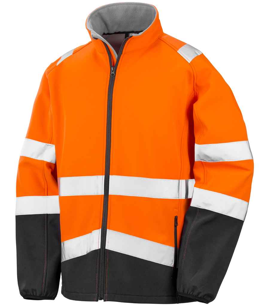Result Safe-Guard Printable Safety Soft Shell Jacket | Fluorescent Orange/Black