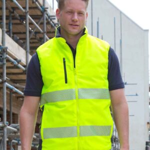 Result Safe-Guard Reversible Soft Padded Gilet | Fluorescent Yellow/Navy
