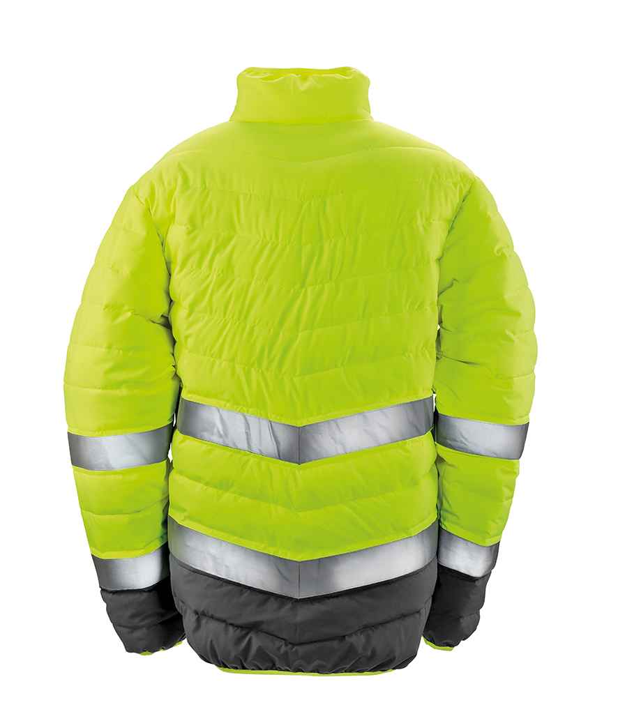 Result Safe-Guard Soft Safety Jacket | Fluorescent Yellow/Grey - Image 3