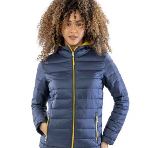 Result Urban Ladies Snow Bird Padded Jacket | Navy/Yellow