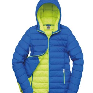 Result Urban Ladies Snow Bird Padded Jacket | Ocean Blue/Lime Green