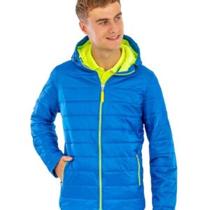Result Urban Snow Bird Padded Jacket | Ocean Blue/Lime Green