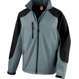 Result Work-Guard Hooded Soft Shell Jacket | Grey/Black