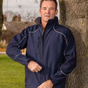 Result Work-Guard Hooded Soft Shell Jacket | Navy/Navy