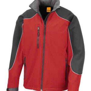 Result Work-Guard Hooded Soft Shell Jacket | Red/Black