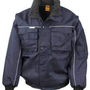 Result Work-Guard Zip Sleeve Heavy Duty Jacket | Navy/Navy