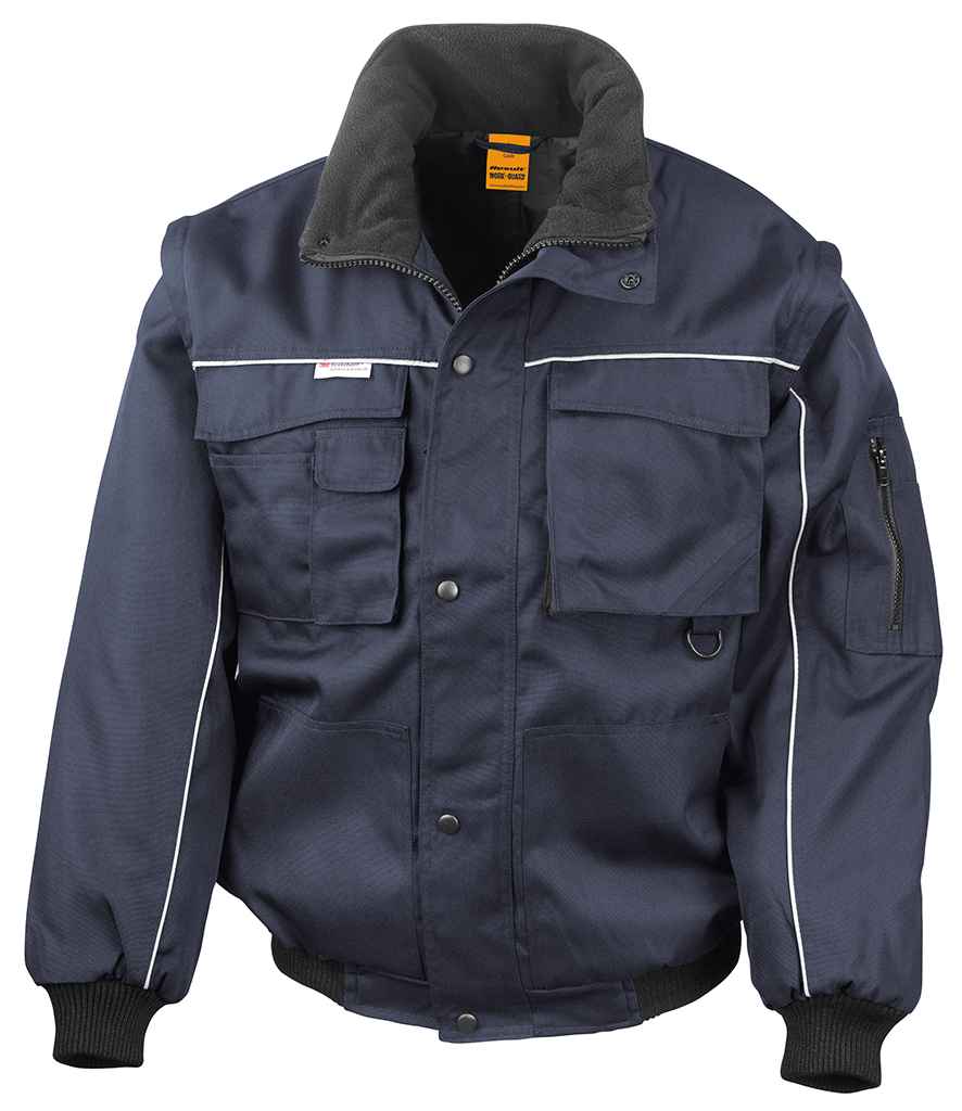 Result Work-Guard Zip Sleeve Heavy Duty Jacket | Navy/Navy