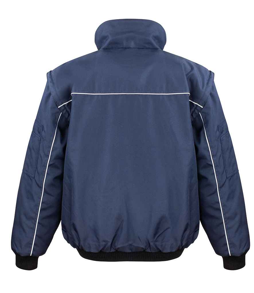 Result Work-Guard Zip Sleeve Heavy Duty Jacket | Navy/Navy - Image 2
