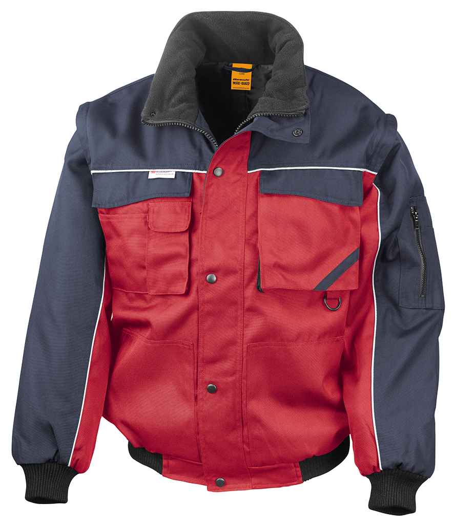 Result Work-Guard Zip Sleeve Heavy Duty Jacket | Red/Navy - Image 2