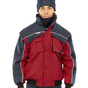 Result Work-Guard Zip Sleeve Heavy Duty Jacket | Red/Navy