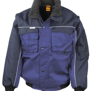 Result Work-Guard Zip Sleeve Heavy Duty Jacket | Royal Blue/Navy