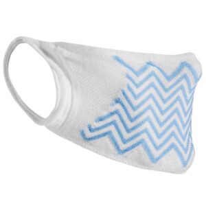 Result ZigZag Anti-Bacterial Face Cover | White/Sky Blue