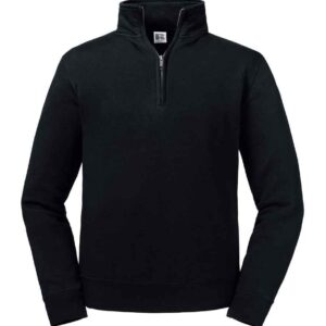 Russell Authentic Zip Neck Sweatshirt | Black