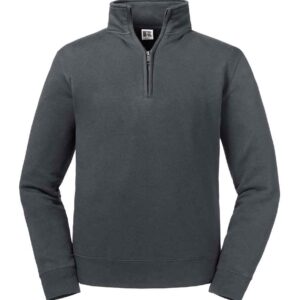 Russell Authentic Zip Neck Sweatshirt | Convoy Grey