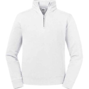 Russell Authentic Zip Neck Sweatshirt | White