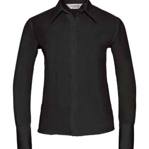 Russell Collection Ladies Long Sleeve Ultimate Non-Iron Shirt | Black