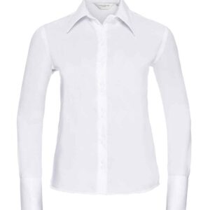 Russell Collection Ladies Long Sleeve Ultimate Non-Iron Shirt | White