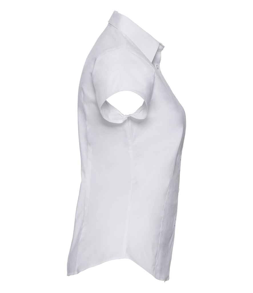 Russell Collection Ladies Short Sleeve Easy Care Fitted Shirt | White - Image 3