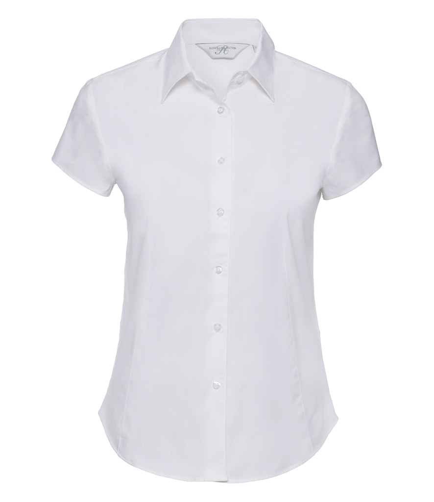 Russell Collection Ladies Short Sleeve Easy Care Fitted Shirt | White